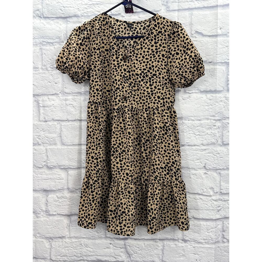 Shein Babydoll Dress leopard print Xsmall